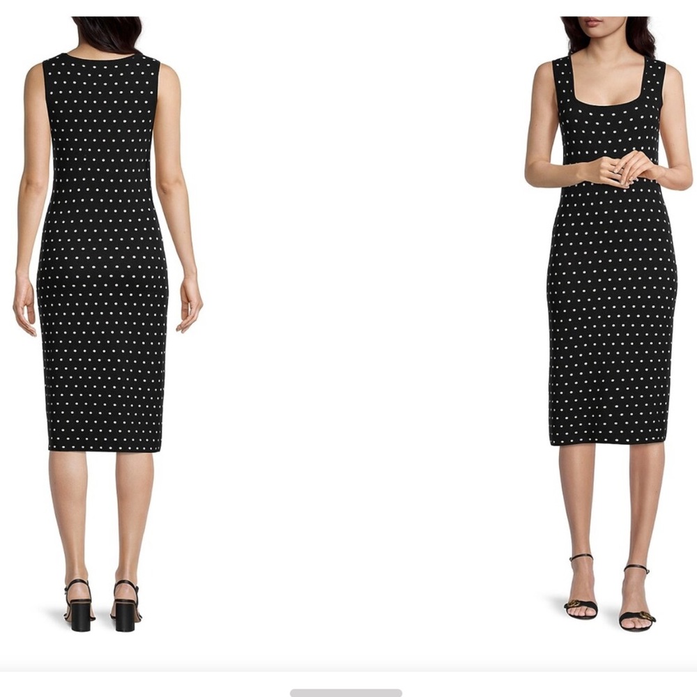 Tahari Jaquered Farm Dot Dress